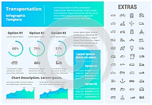 Transportation infographic template and elements.