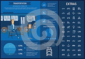 Transportation infographic template and elements.