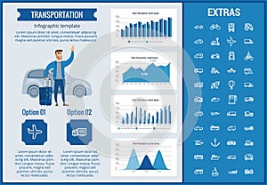 Transportation infographic template and elements.