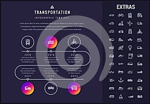 Transportation infographic template and elements.