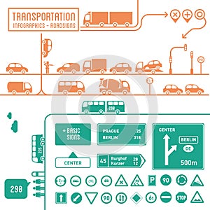 Transportation infographics - roadsigns