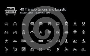 Transportation and Logistic Pixel Perfect Icons Shadow Edition.