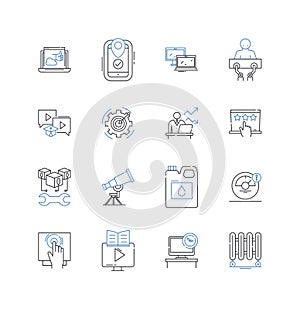 Transportation logistics line icons collection. Shipping, Logistics, Freight, Transportation, Supply chain, Carrier