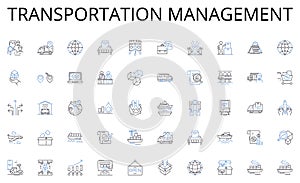 Transportation management line icons collection. Obligation, Agreement, Pact, Commitment, Promise, Legal, Binding vector