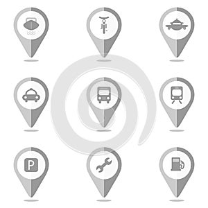 Transportation Mapping Pins