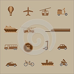 Transportation mass and private icons