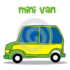 Transportation of mini van vector