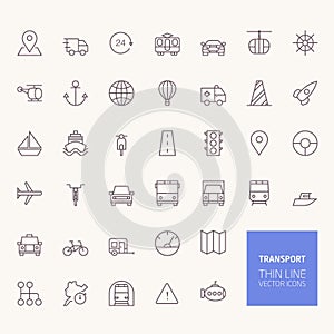 Transportation Outline Icons