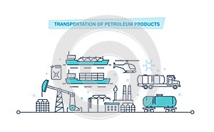 Transportation of petroleum products. Oil plant, production, gasoline, transportation, storage.