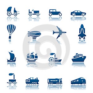 Transportation progress icon set