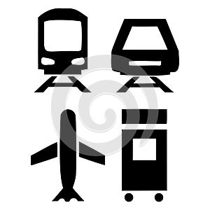 transportation silhouette icon pack