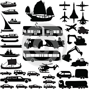 Transportation silhouette vector