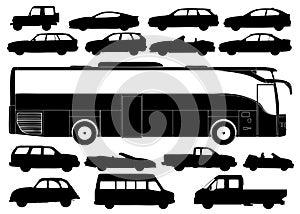 Transportation Silhouettes Vector