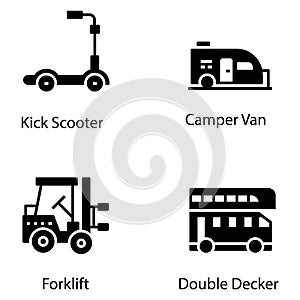 Transportation Solid Vectors Set