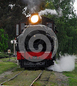 TRANSPORTATION- Steam Train Arriving at the Station