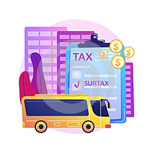 Transportation surtax abstract concept vector illustration.