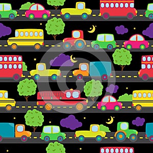 Transportation Themed Seamless Tileable Background Pattern