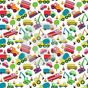 Transportation Themed Seamless Tileable Background Pattern