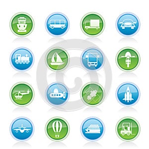 Transportation, travel and shipment icons