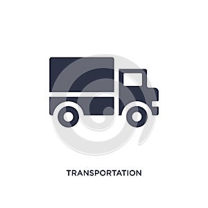 transportation truck icon on white background. Simple element illustration from mechanicons concept