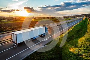 Transportation Truck on road