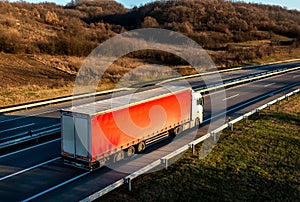 Transportation Truck on road