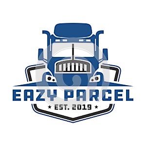 Transportation truck shielding logo design photo