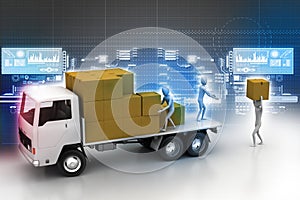 Transportation trucks in freight delivery