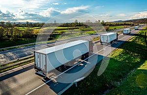 Transportation Trucks on road