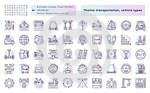 Transportation vector icon set