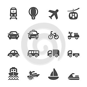 Transportation and vehicle icon set, vector eps10