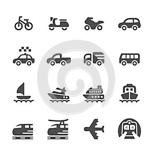 Transportation and vehicles icon set 3, vector eps 10