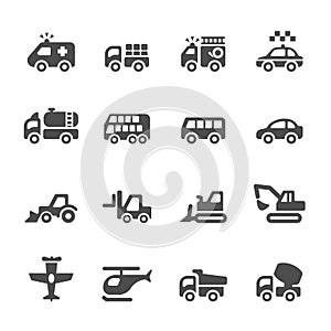 Transportation and vehicles icon set 4, vector eps 10