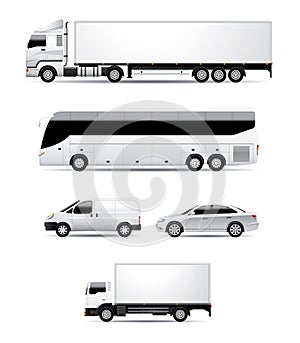 Transportation and Vehicles - Semi-trailer Truck, Coach, Van, Sedan, Truck