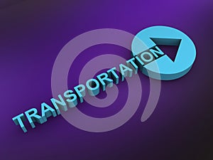 transportation word on purple