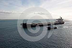 Transshipment terminal for loading steel products to sea vessels using shore cranes and special equipment in Port Pecem, Brazil,