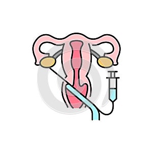 Transvaginal oocyte retrieval olor line icon. Pregnancy. Pictogram for web page, mobile app, promo.