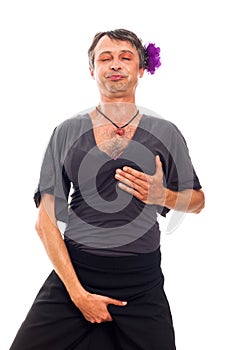 Transvestite man cross-dressing photo
