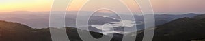 Transylvanian mountain panorama at sunrise