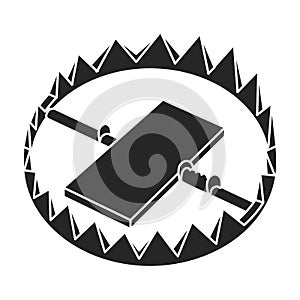 Trap for animal vector icon.Black vector icon isolated on white background trap for animal.