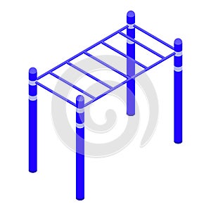 Trap bars icon isometric vector. Street workout