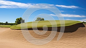 trap golf course blue sky