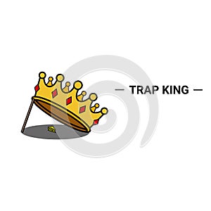 Trap rat cheese king crown creative illustration
