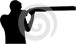 Trap shooting man silhouette