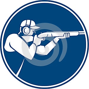 Trap Shooting Shotgun Circle Icon