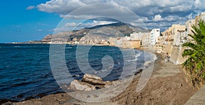 Trapani coastline on a sunny day. Sicily, Italy.