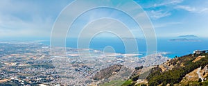 Trapani view from Erice, Sicily, Italy