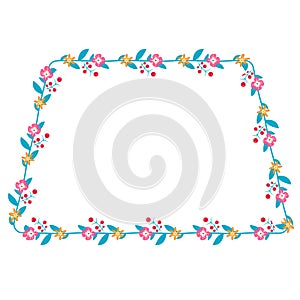 Trapezoid Frame flower frame wreath floral leaf borders natural cute blossom