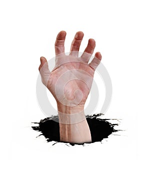 Trapped hand on black hole