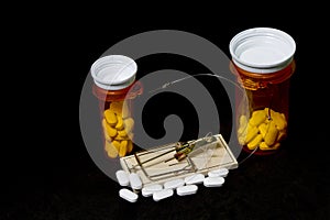 Trapped On Prescription Drugs With Black Background